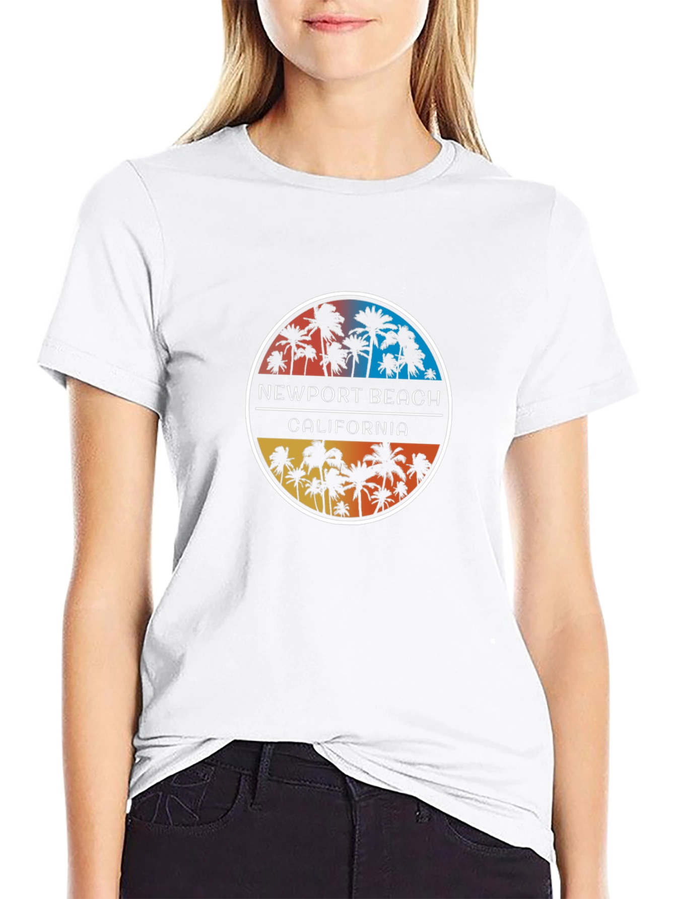 Newport Beach California Palm Tree Graphic T-Shirt