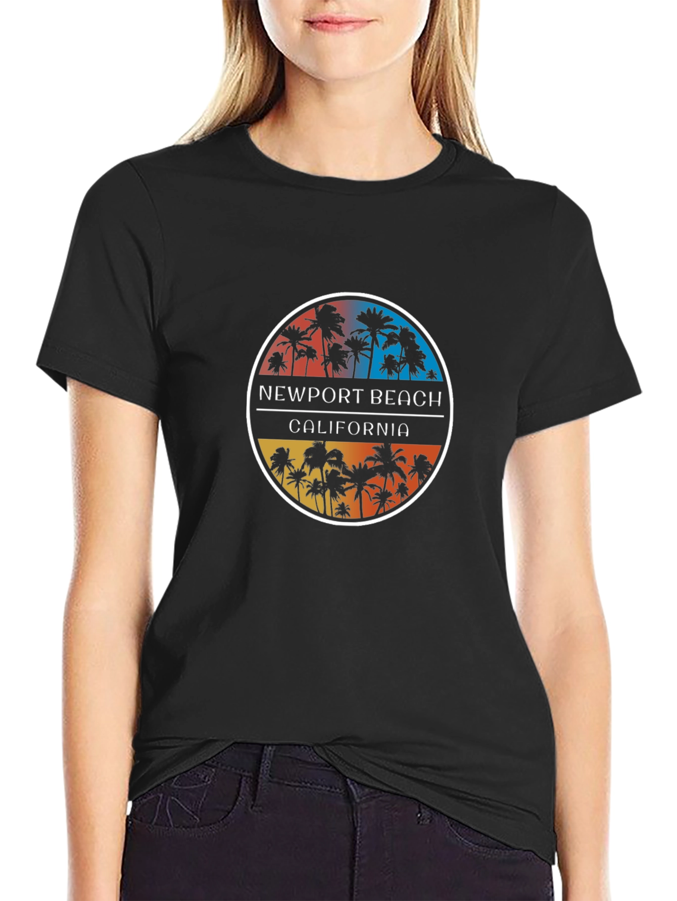 Newport Beach California Palm Tree Graphic T-Shirt