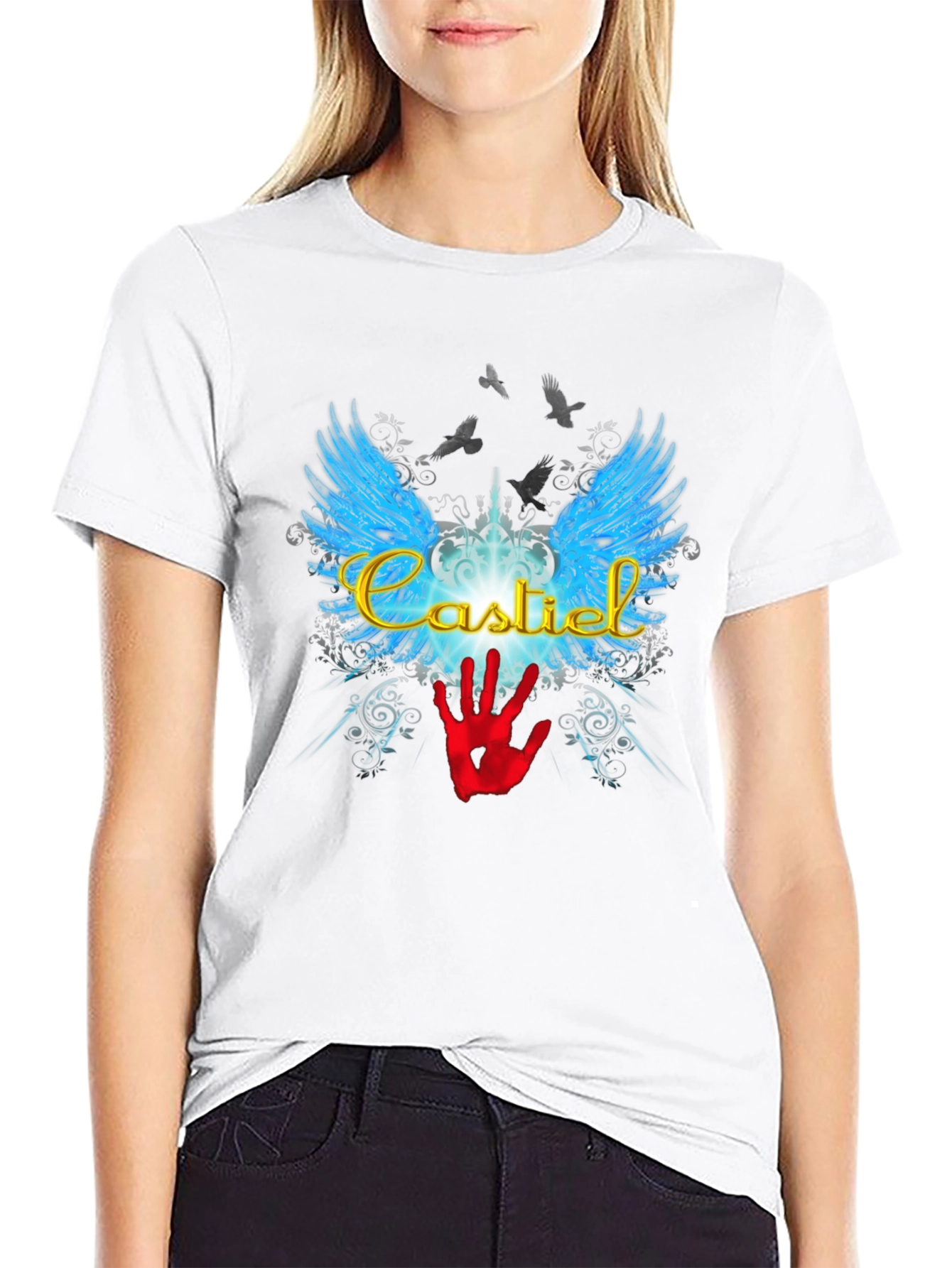 Castiel Wings Graphic T-Shirt - Supernatural Inspired Tee