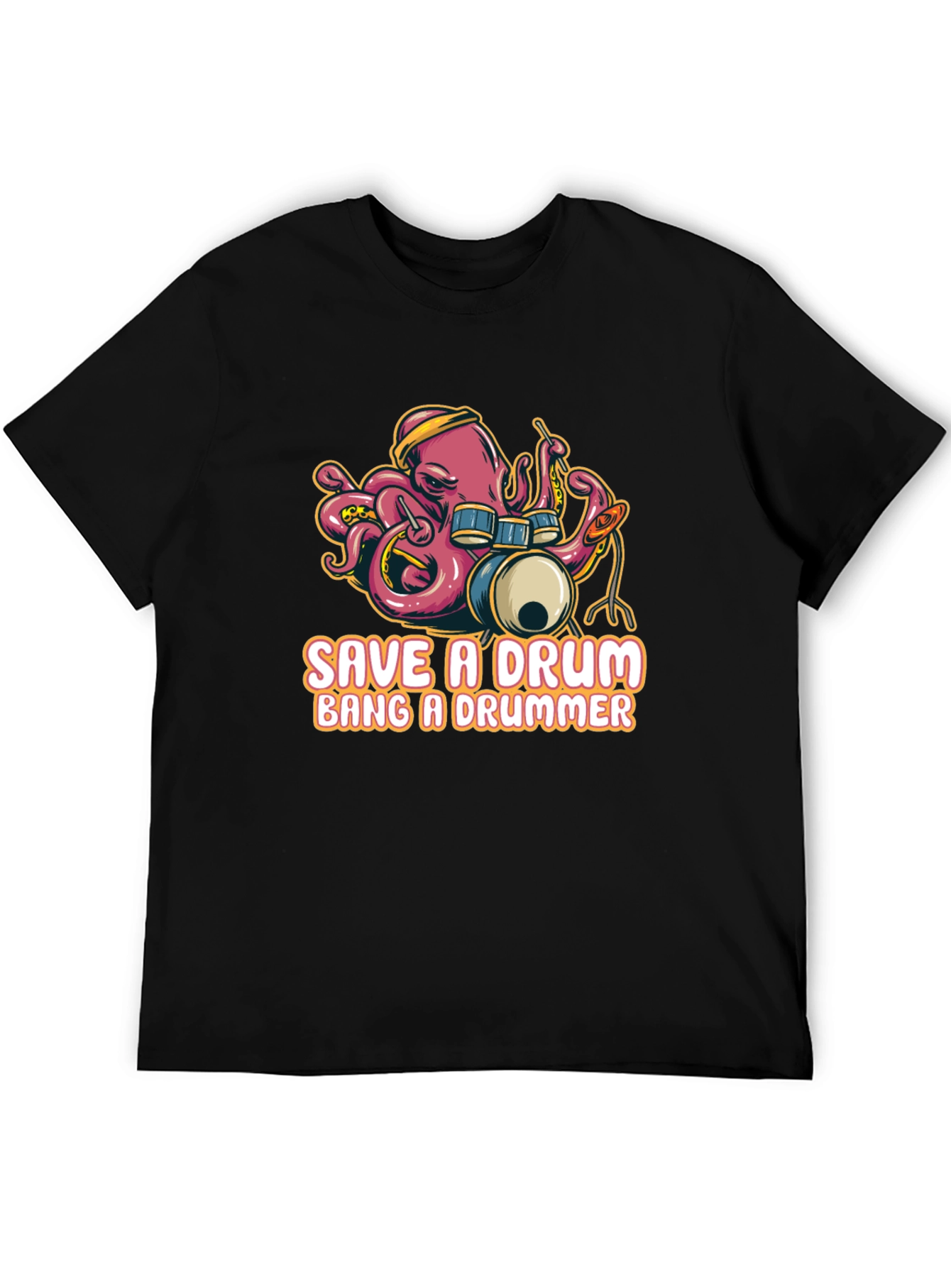 Save a Drum Bang a Drummer Octopus Graphic Tee
