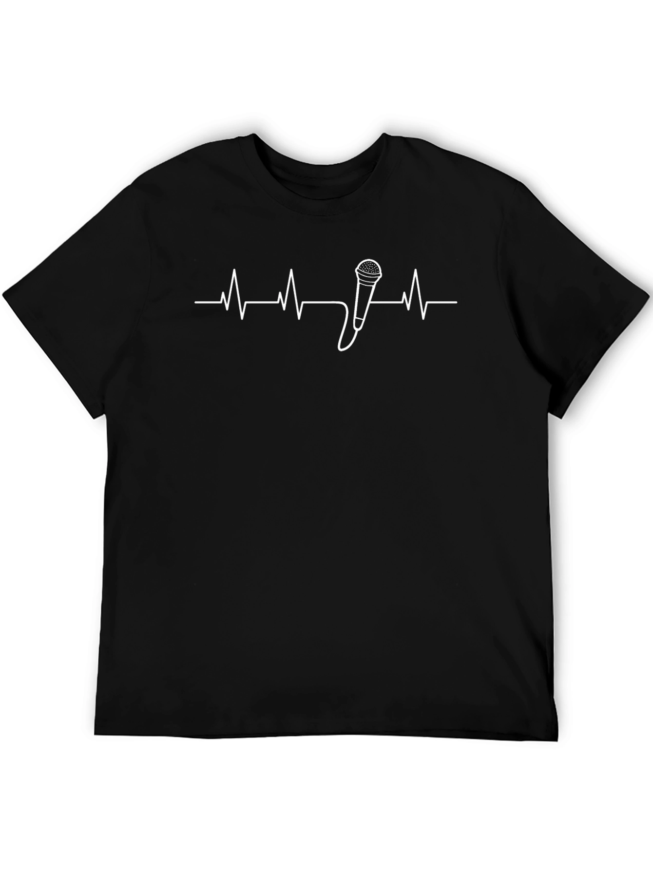 Microphone Heartbeat Graphic T-Shirt - Music Lover Tee