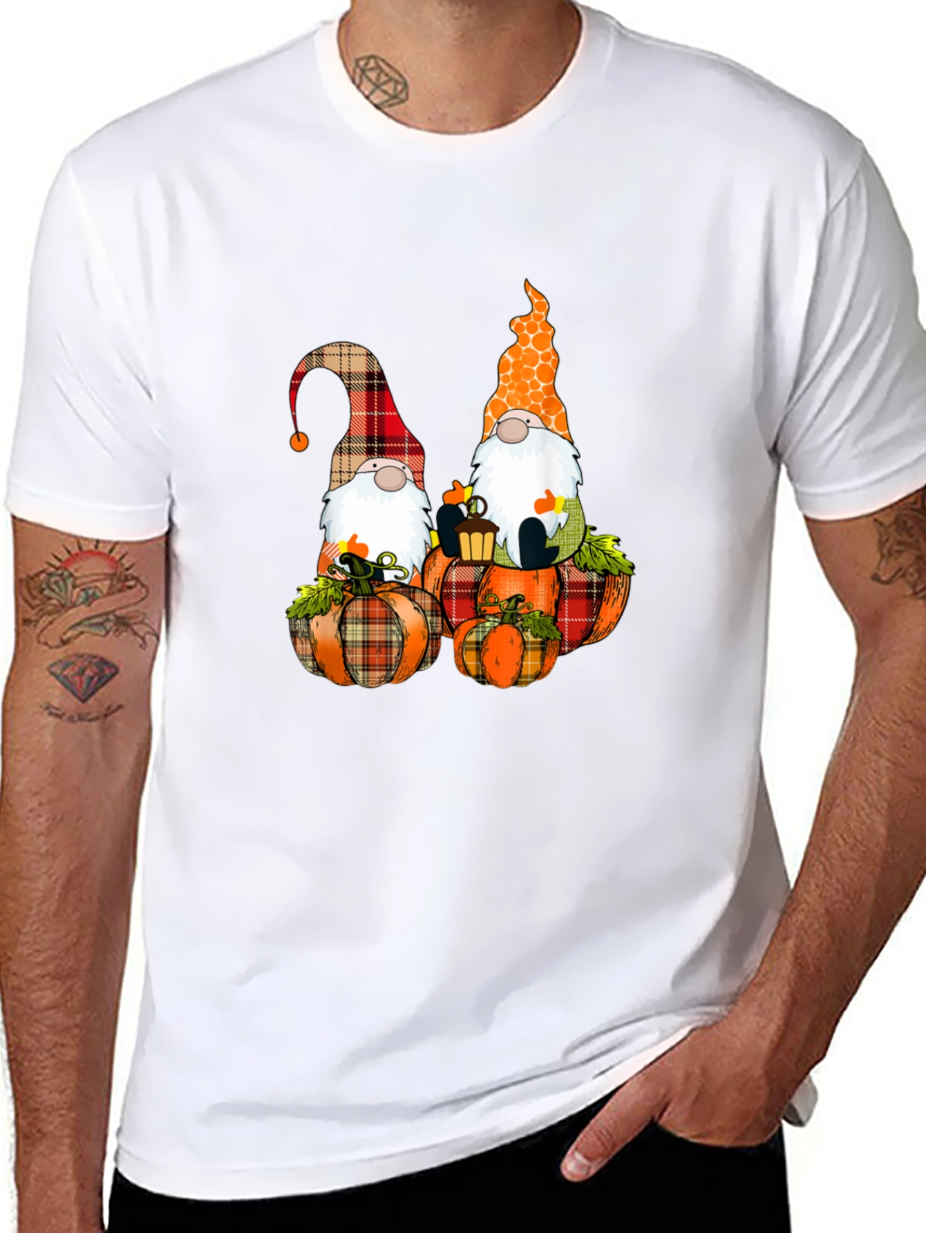 Fall Gnomes on Pumpkins Graphic Tee