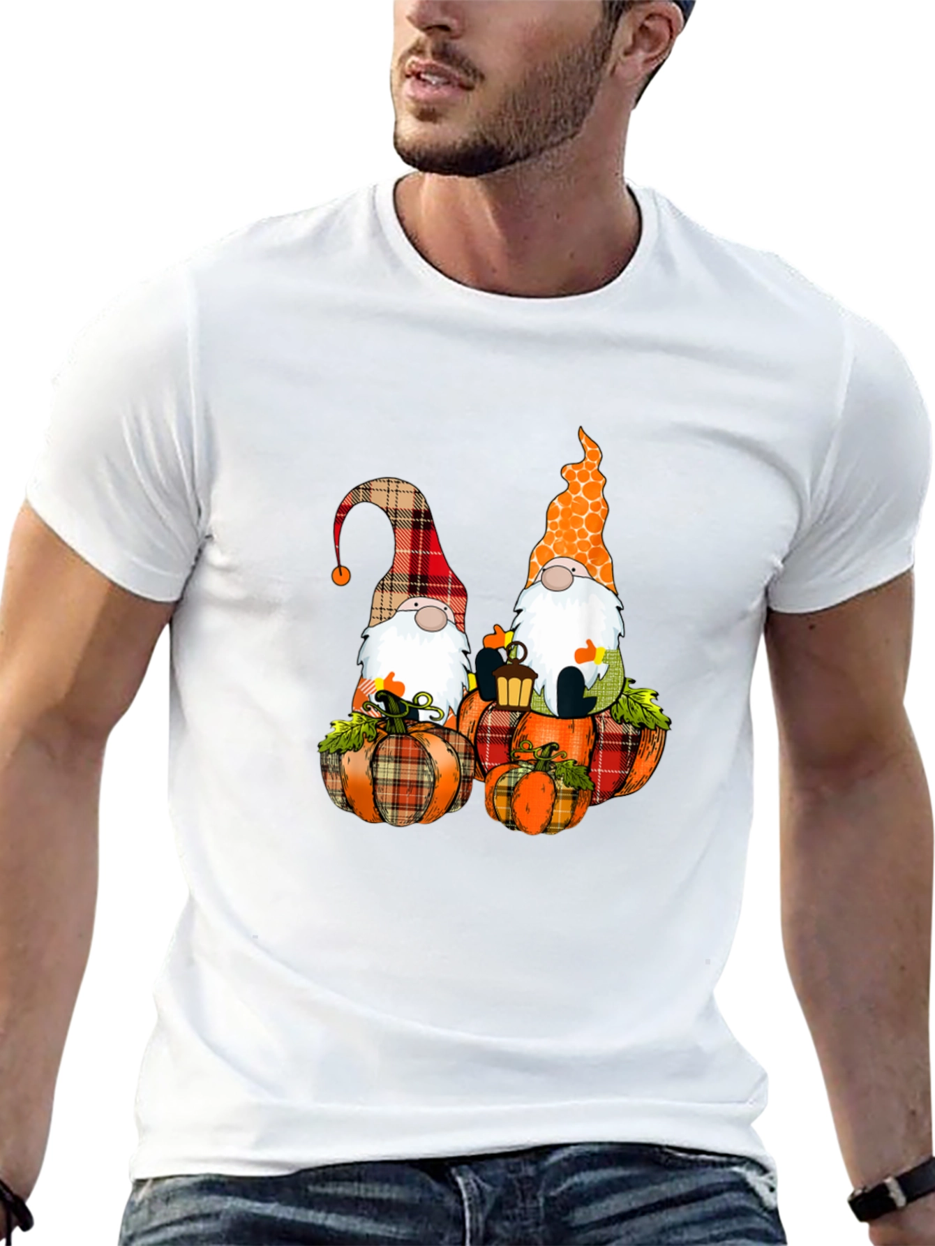 Fall Gnomes on Pumpkins Graphic Tee