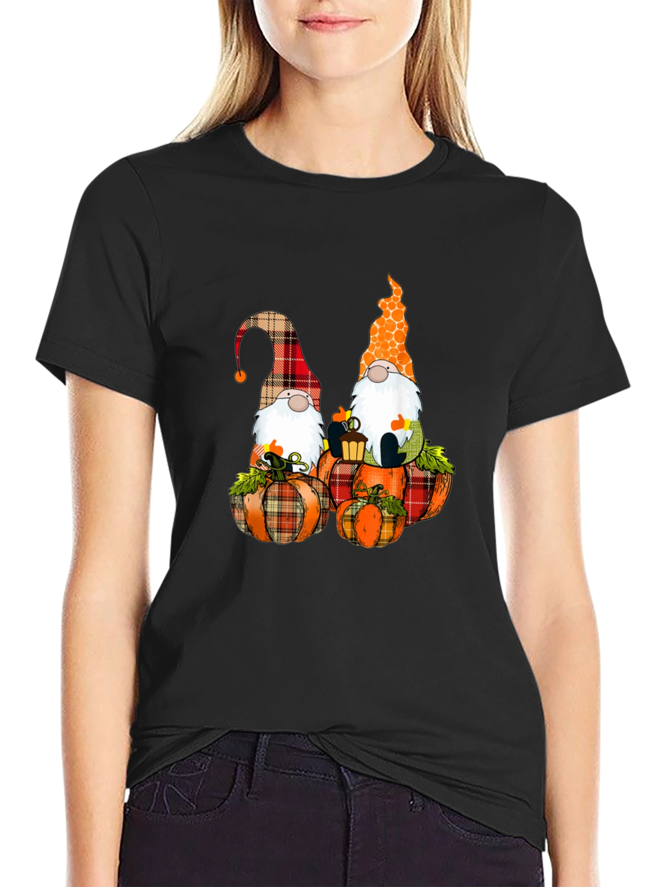 Fall Gnomes on Pumpkins Graphic Tee