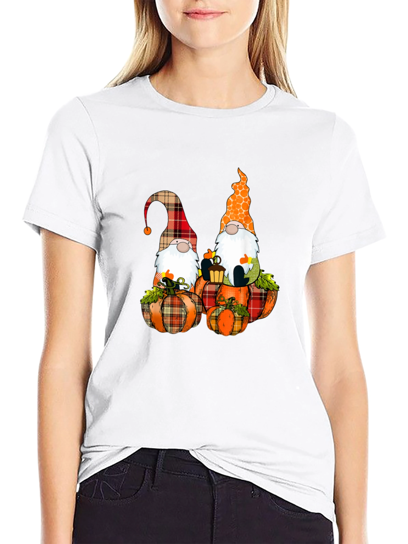 Fall Gnomes on Pumpkins Graphic Tee