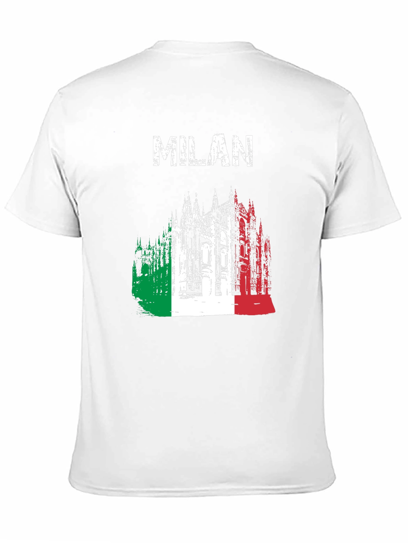 Milan Italy T-Shirt - Italian Flag Cathedral Design