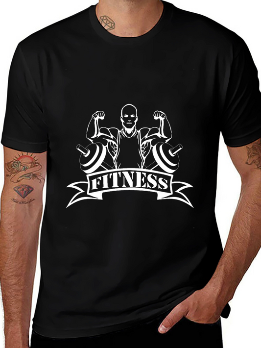 Fitness Graphic Tee - Black Gym T-Shirt