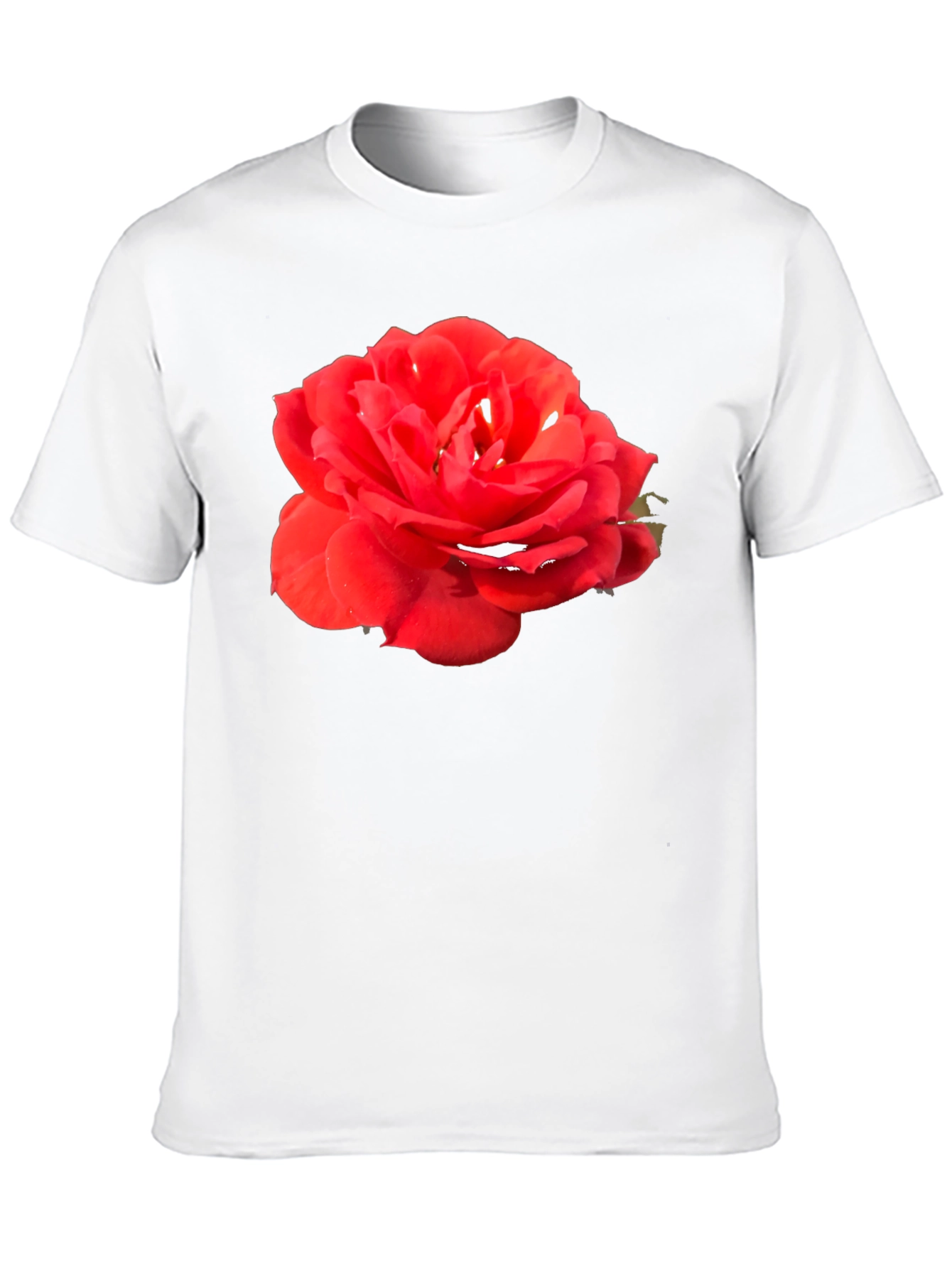 Red Rose Graphic Tee - Classic Black Cotton T-Shirt