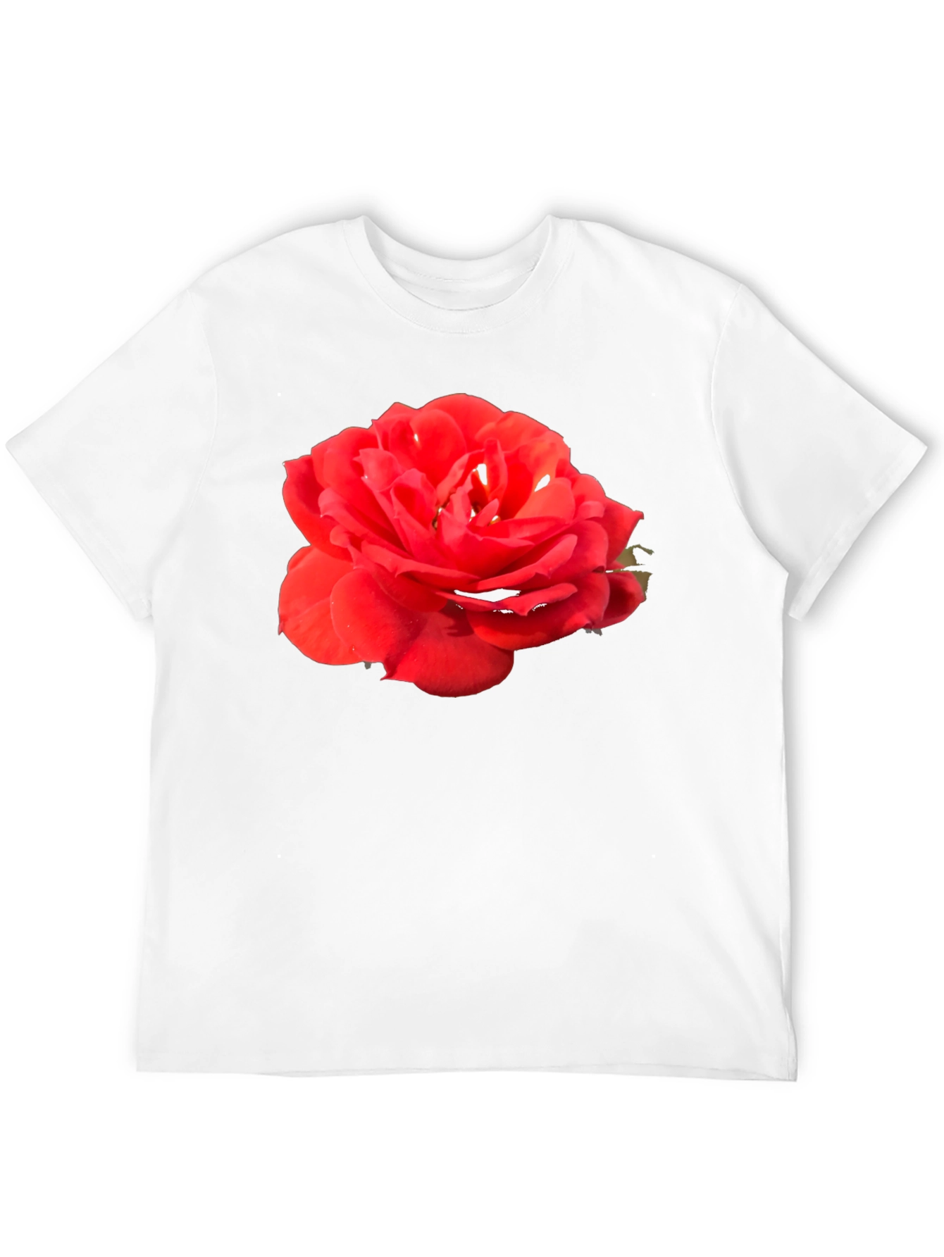 Red Rose Graphic Tee - Classic Black Cotton T-Shirt