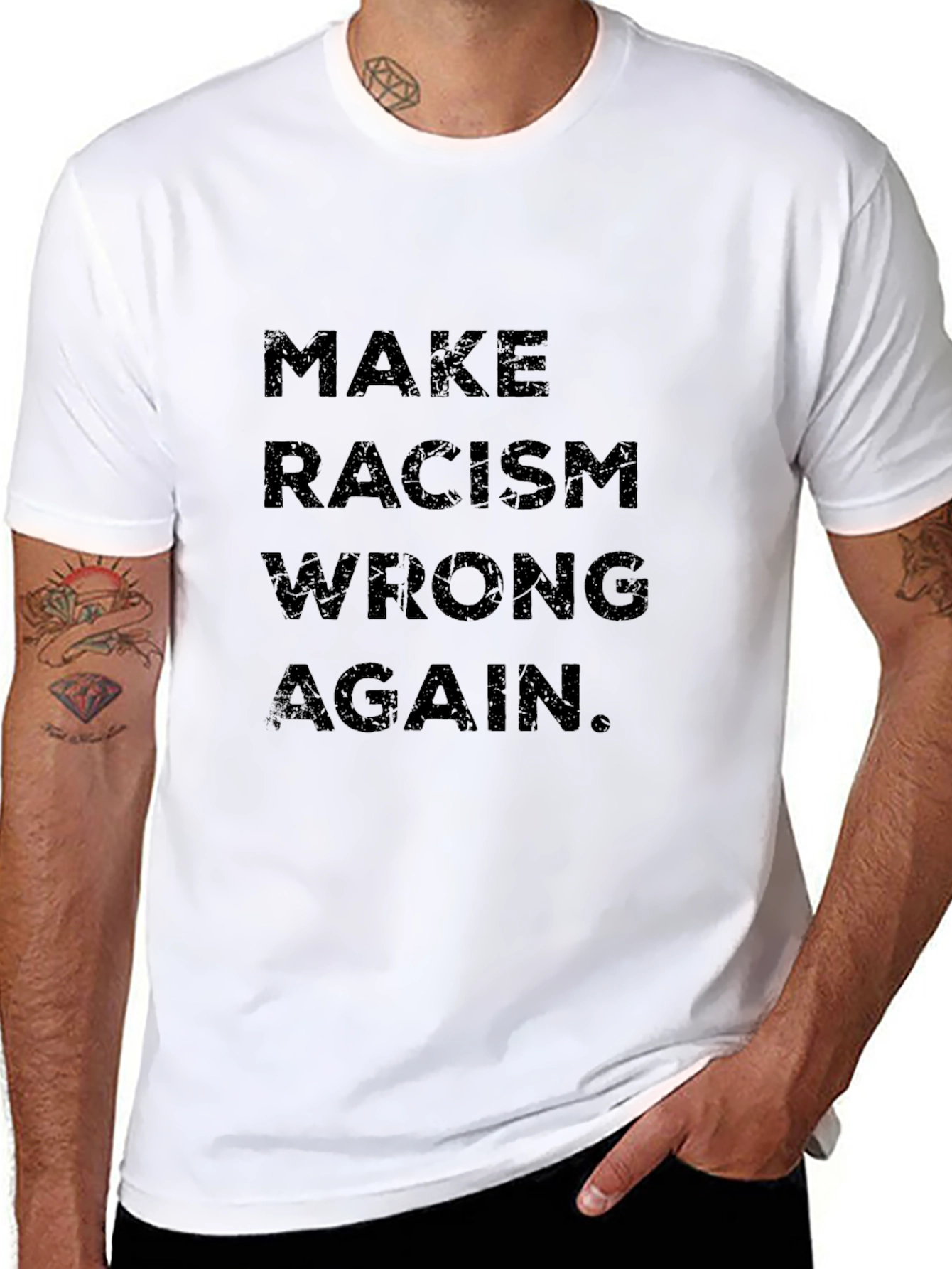 Make Racism Wrong Again Black T-Shirt
