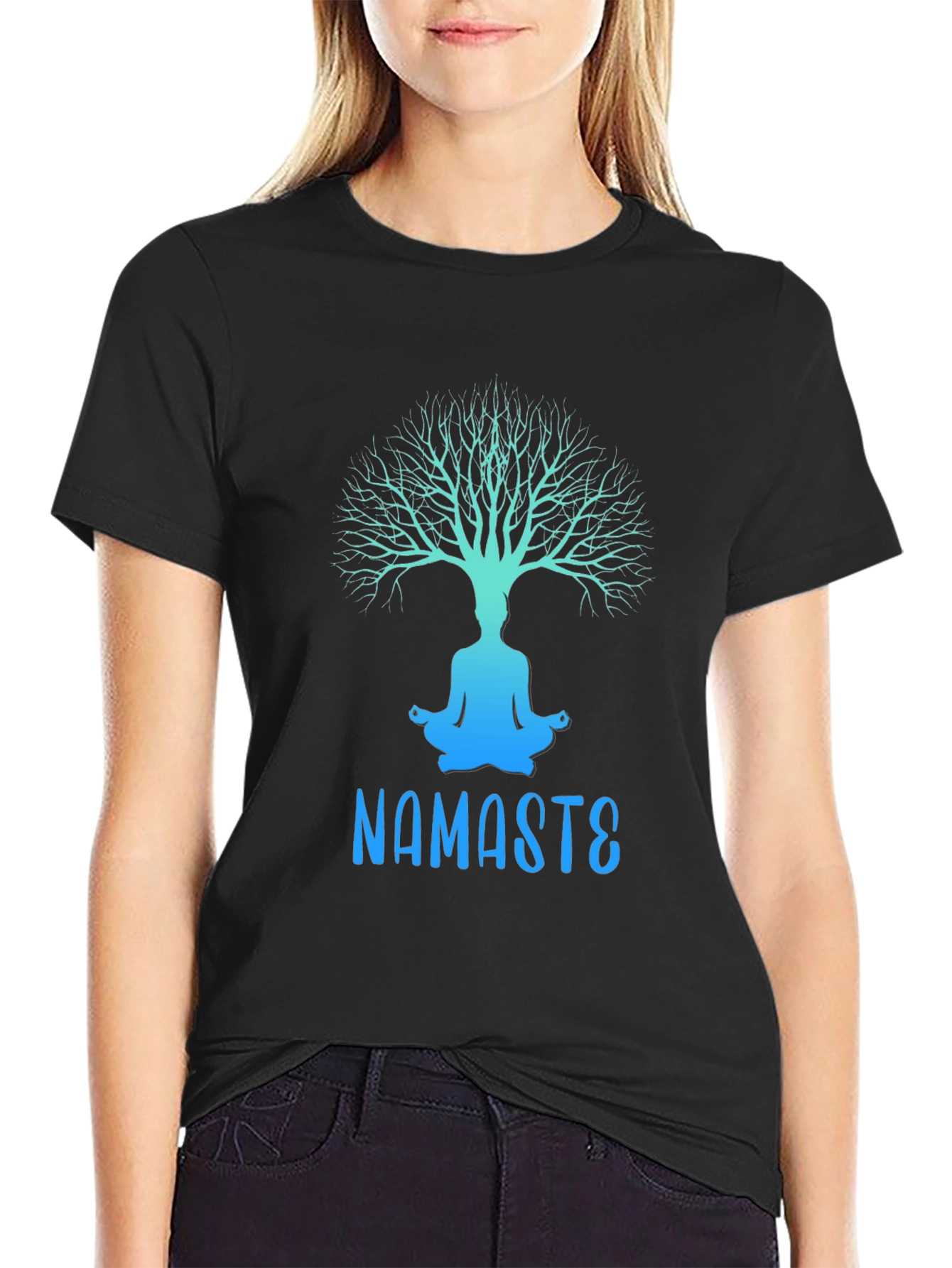 Namaste Yoga Tree Graphic Tee - Relaxed Fit