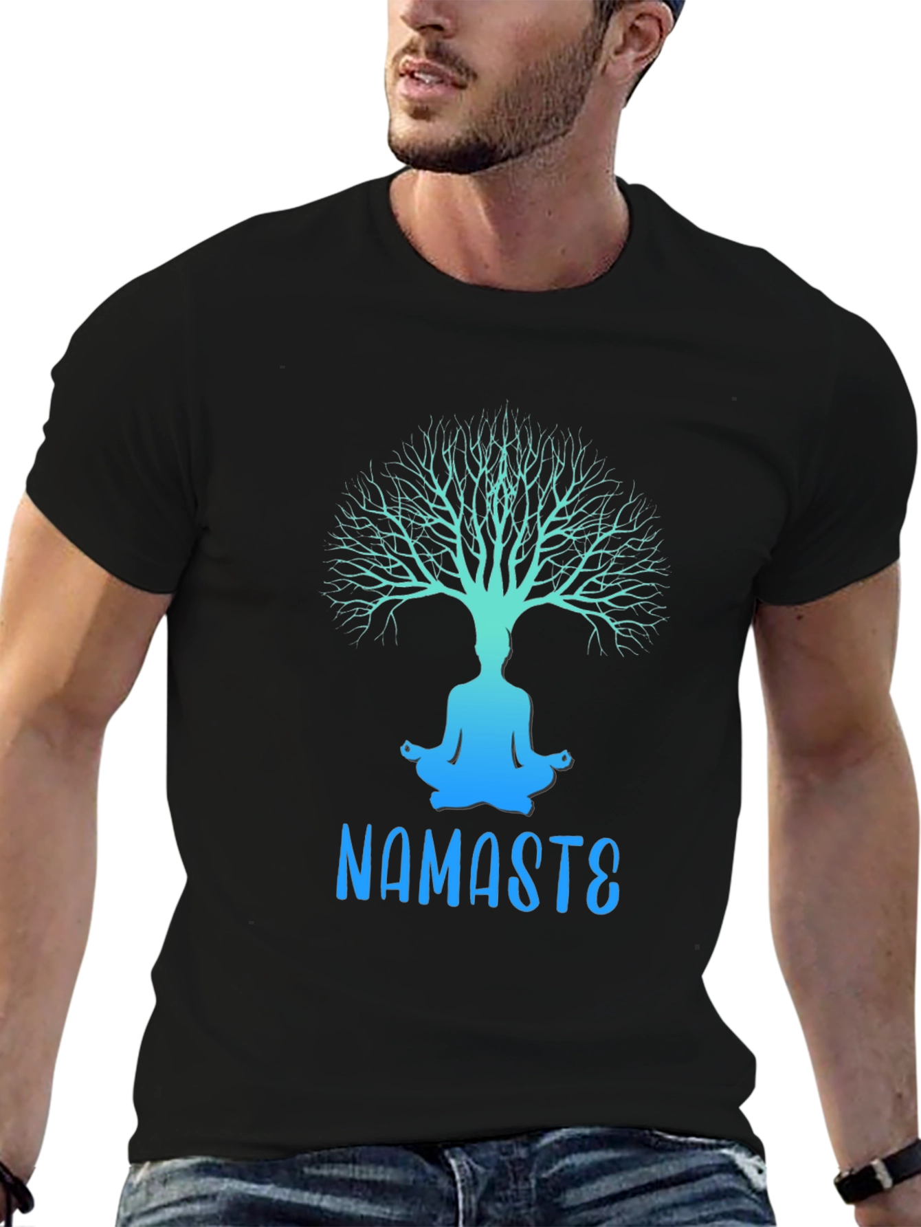 Namaste Yoga Tree Graphic Tee - Relaxed Fit