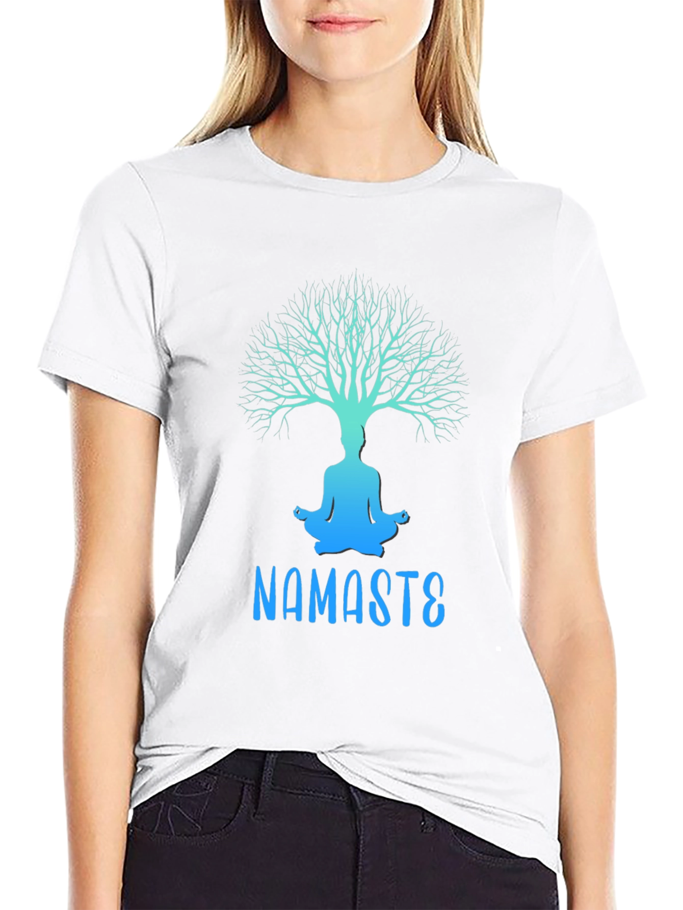 Namaste Yoga Tree Graphic Tee - Relaxed Fit