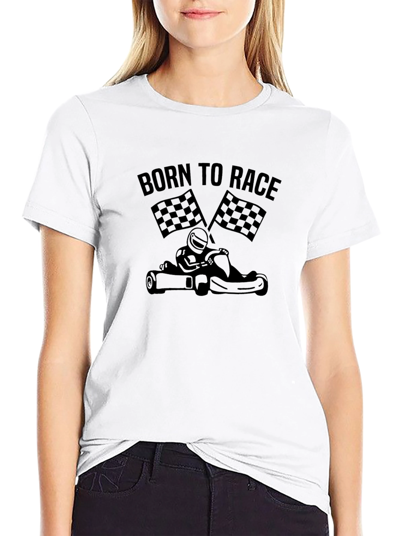 Born to Race Karting Graphic Tee - Black