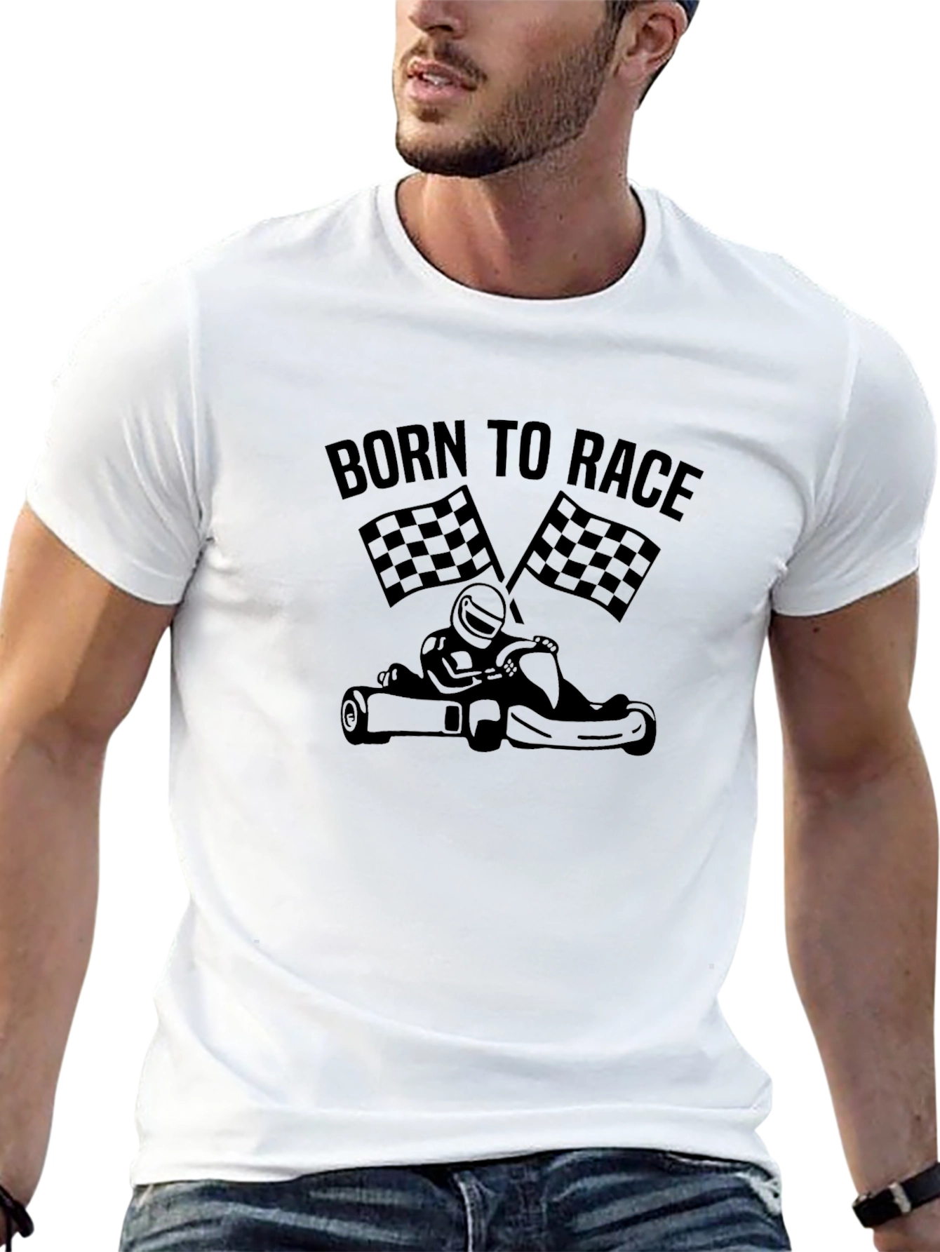 Born to Race Karting Graphic Tee - Black