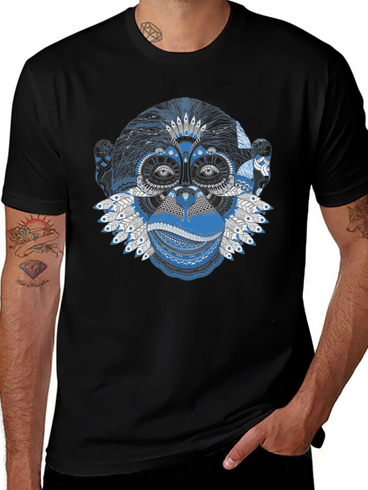 Monkey Art Graphic Tee - Unique Design T-Shirt