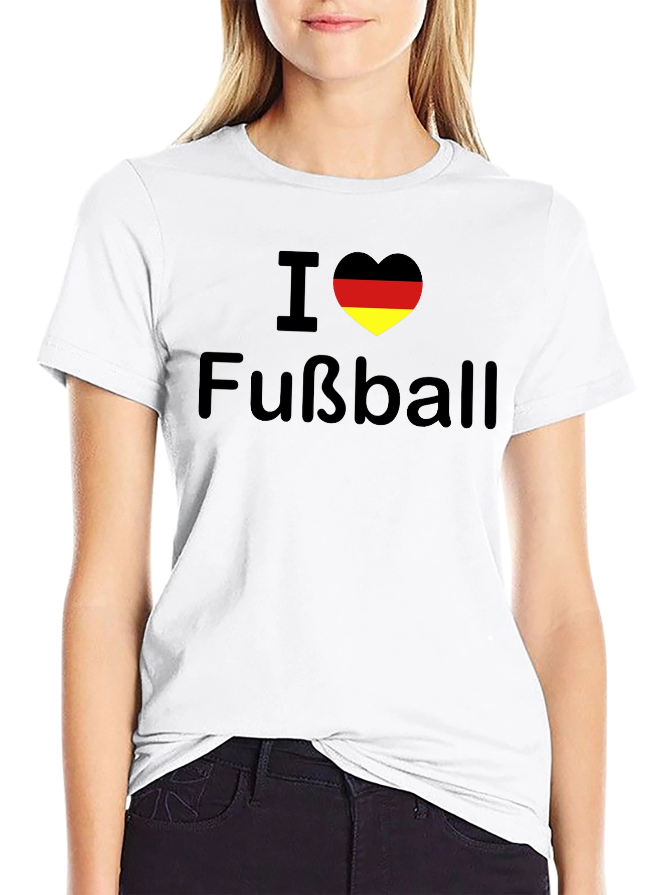 I Love Fußball Germany Flag Heart T-Shirt