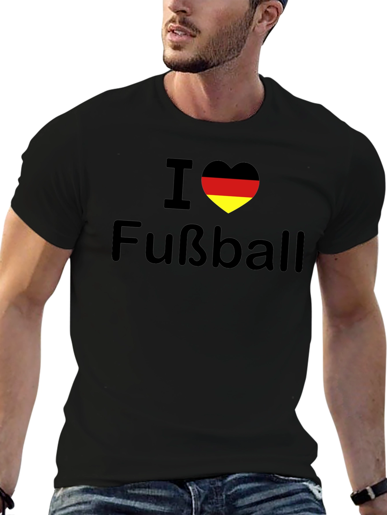 I Love Fußball Germany Flag Heart T-Shirt