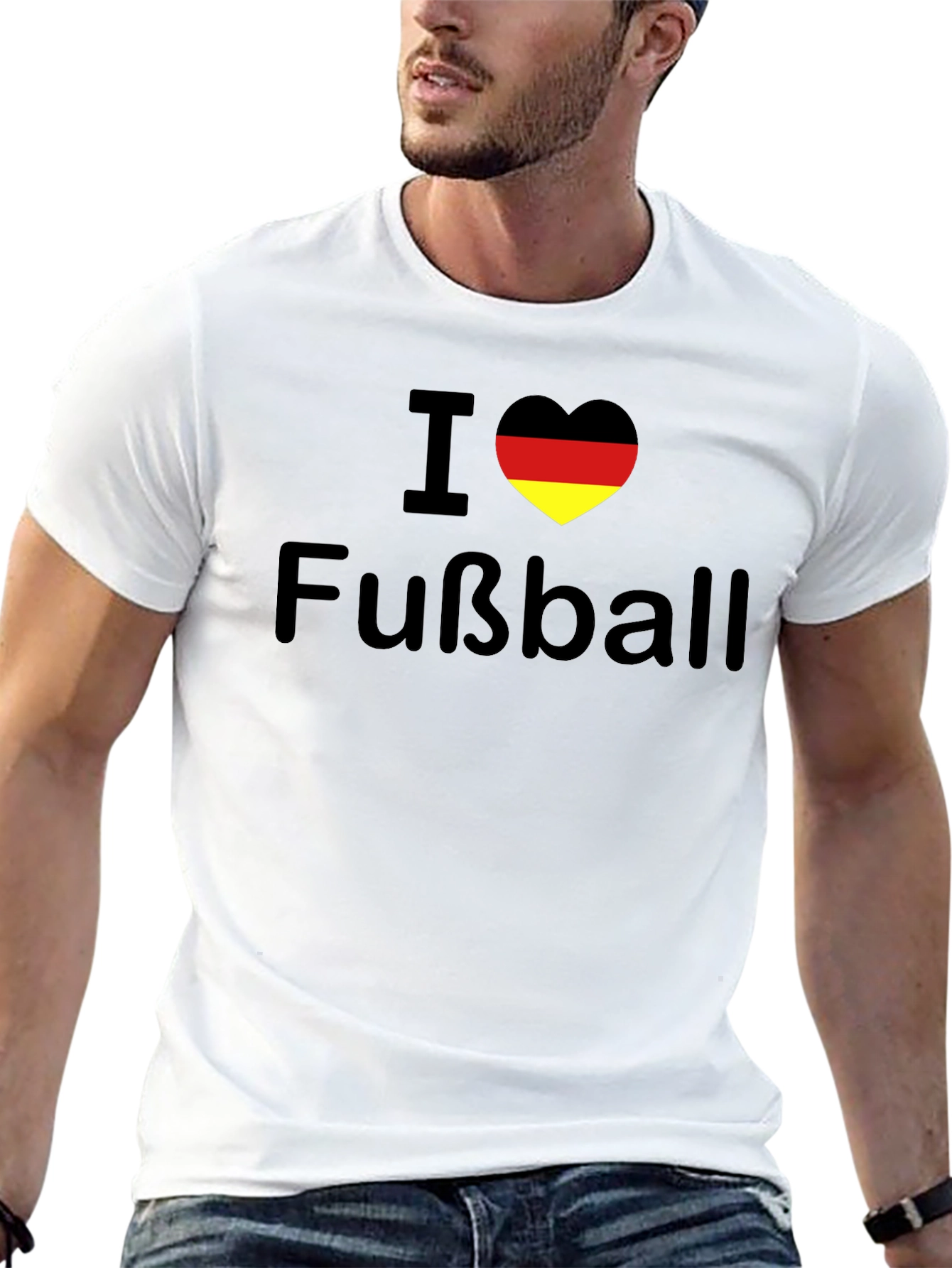 I Love Fußball Germany Flag Heart T-Shirt