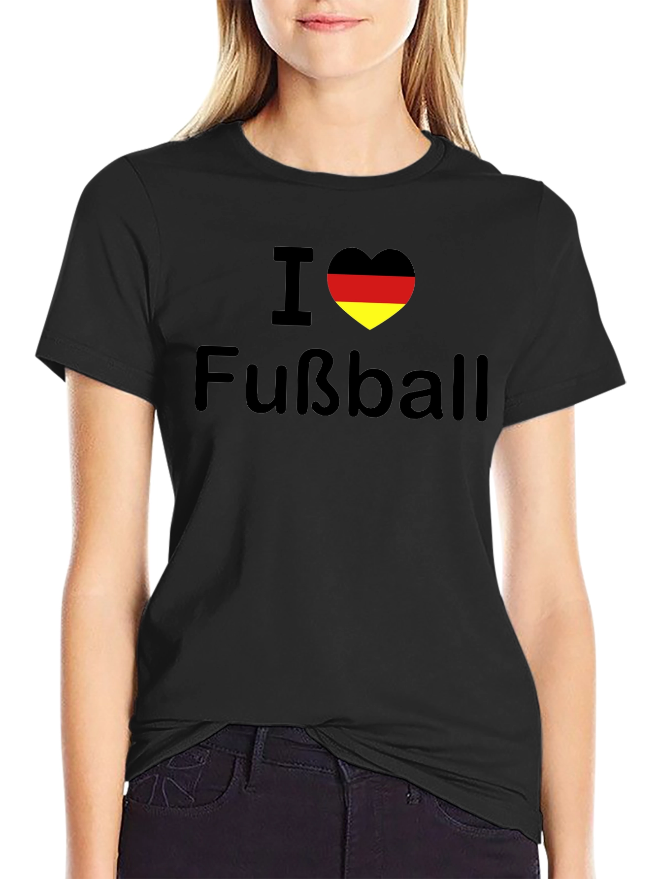 I Love Fußball Germany Flag Heart T-Shirt