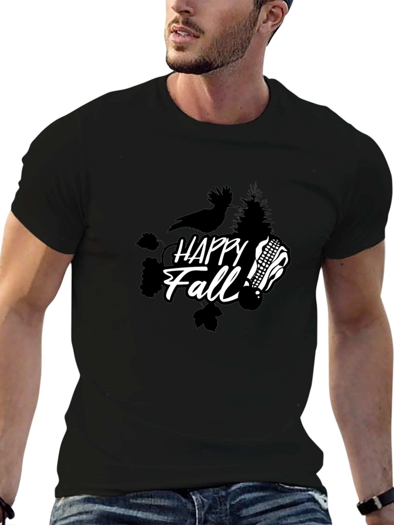 Happy Fall T-Shirt - Unisex Black Tee