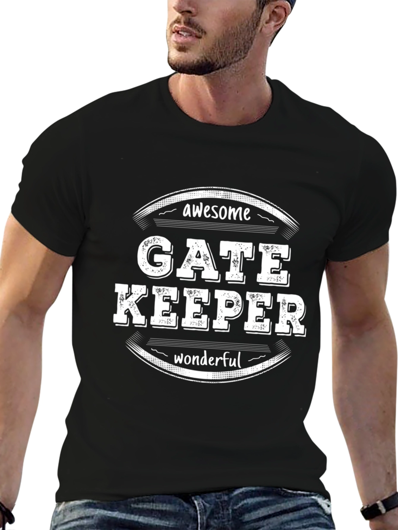 Awesome Gate Keeper Graphic Tee - Black