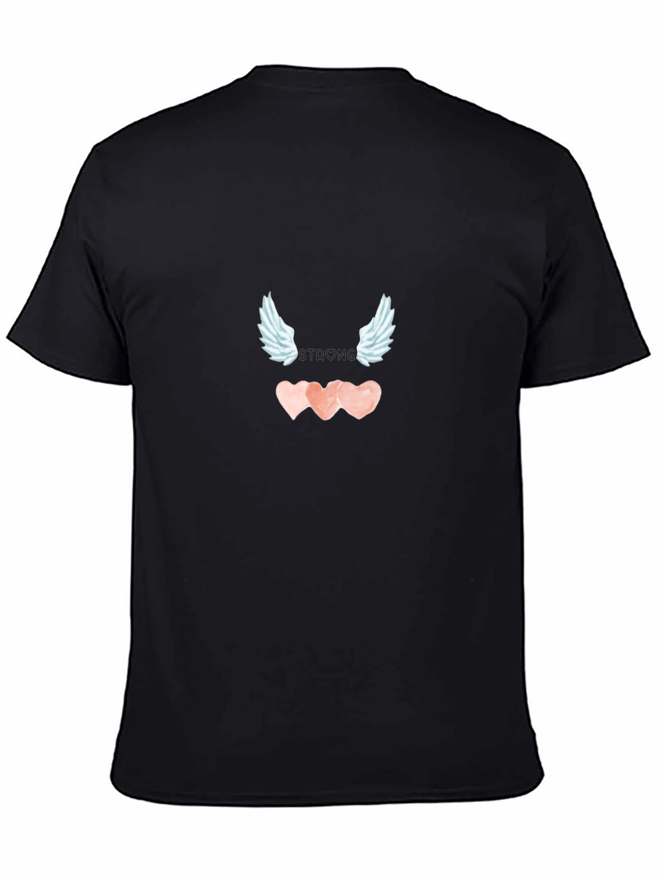 Strong Love Wings Graphic Tee - Black