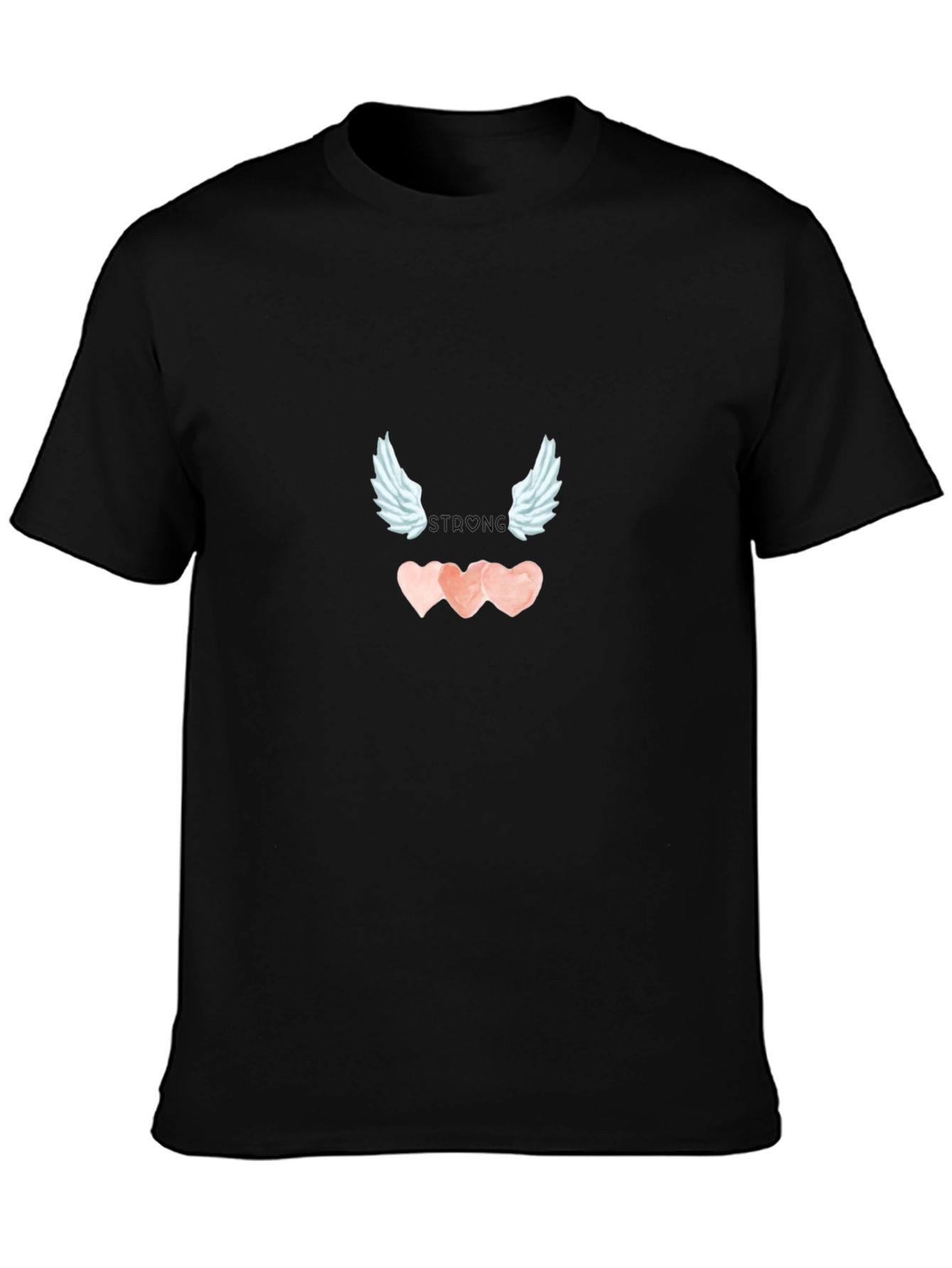 Strong Love Wings Graphic Tee - Black