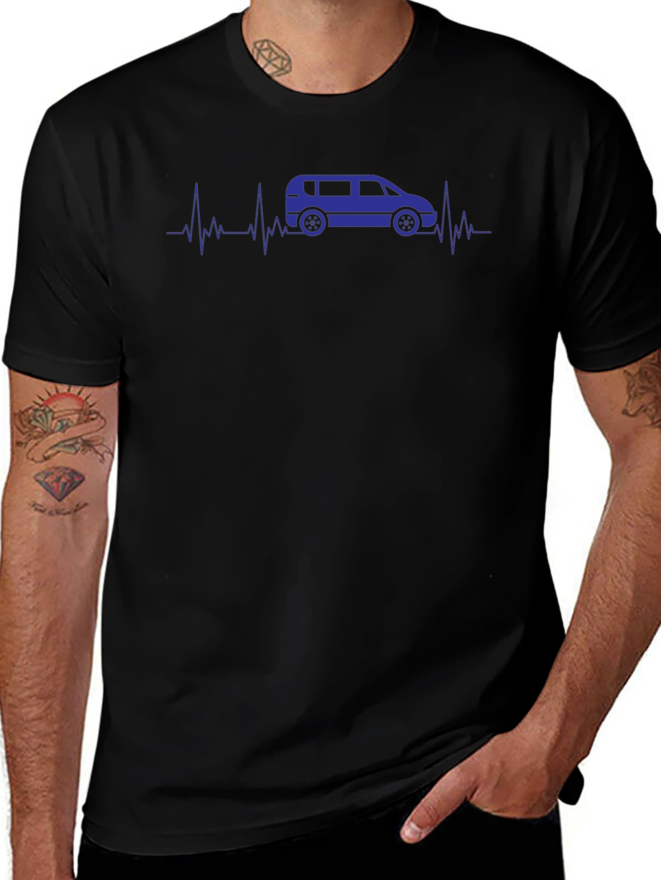 Van Life Heartbeat T-Shirt - Black