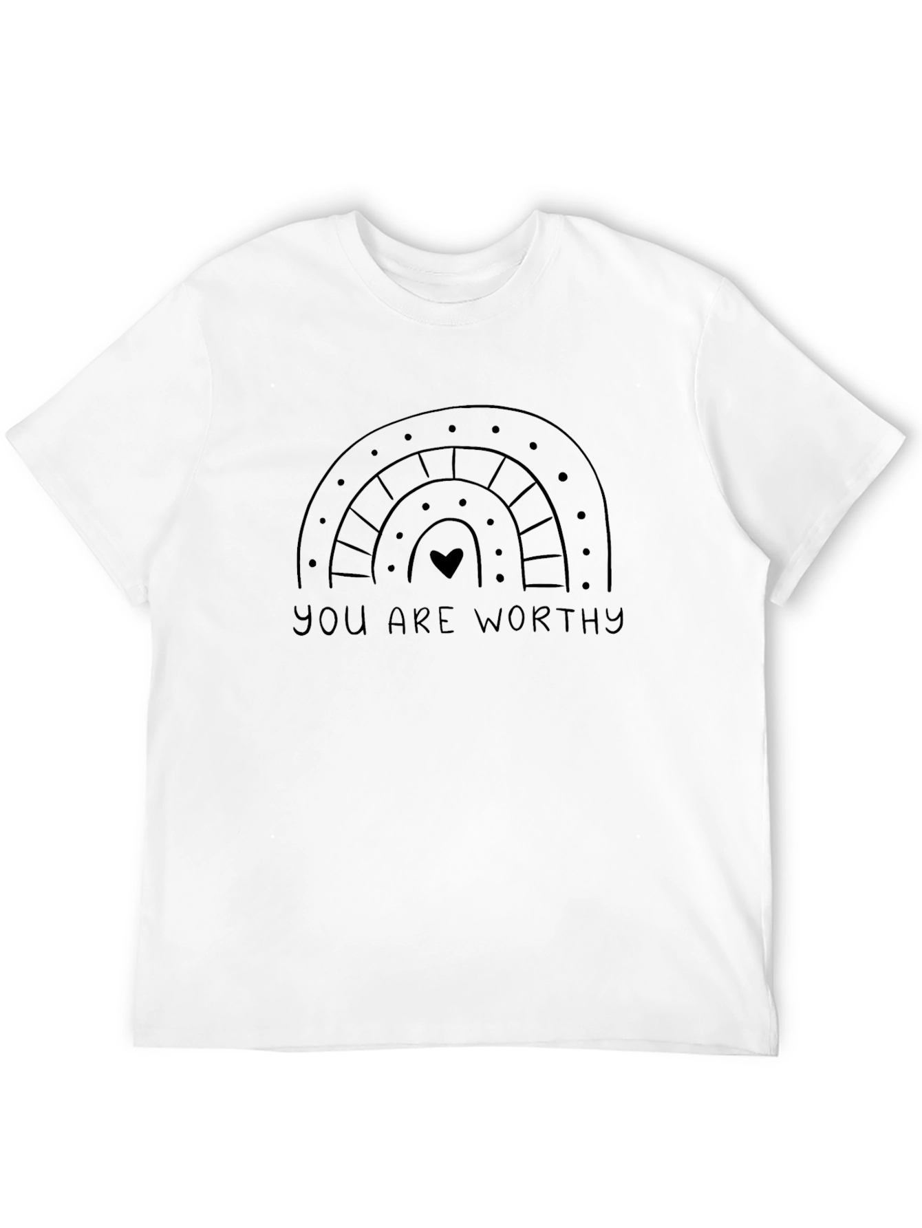 You Are Worthy Rainbow Graphic Tee - Black