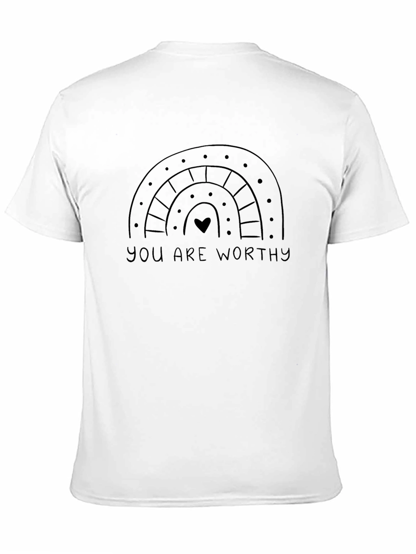 You Are Worthy Rainbow Graphic Tee - Black