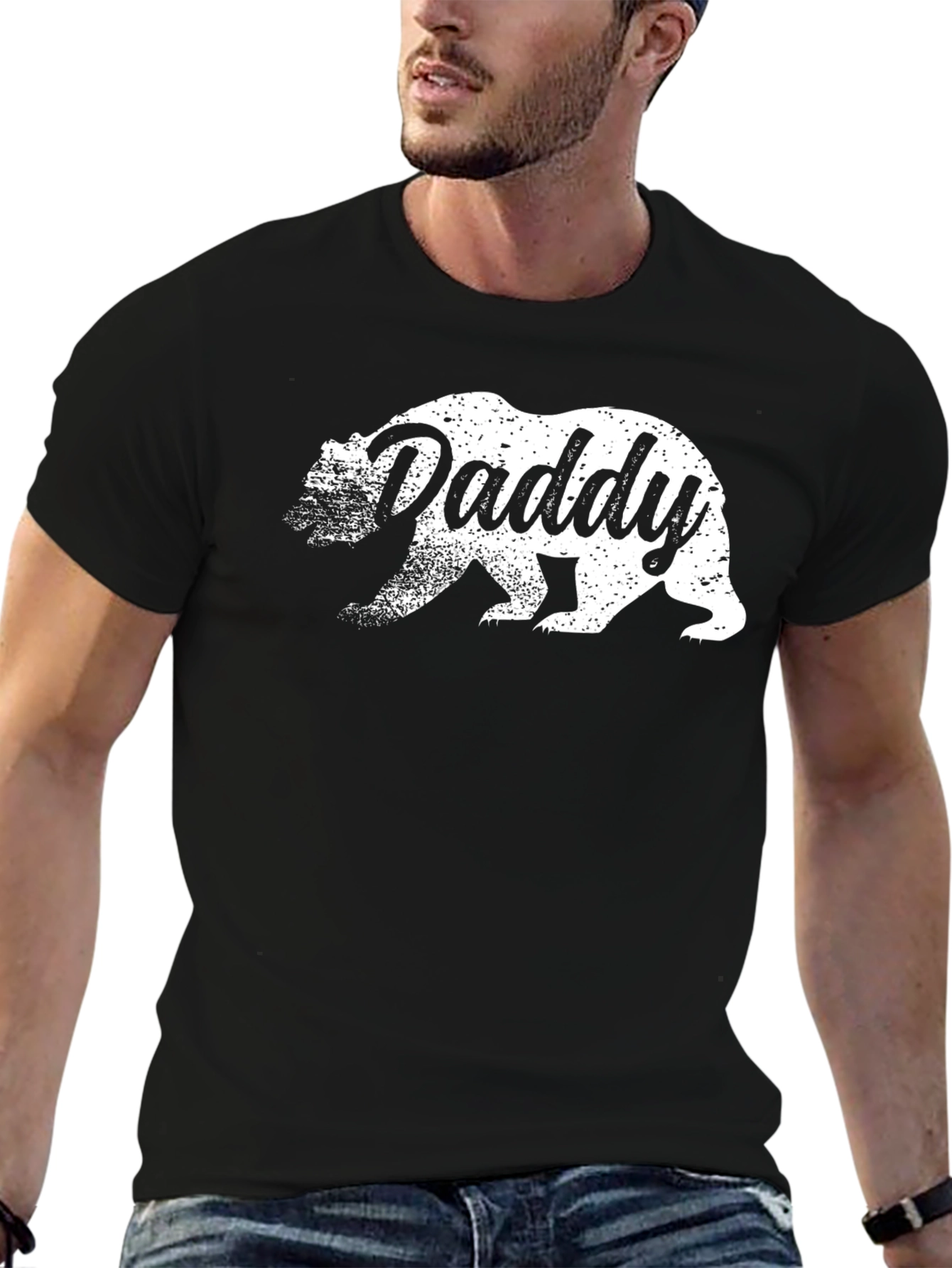 Daddy Bear Graphic T-Shirt - Black Cotton Tee