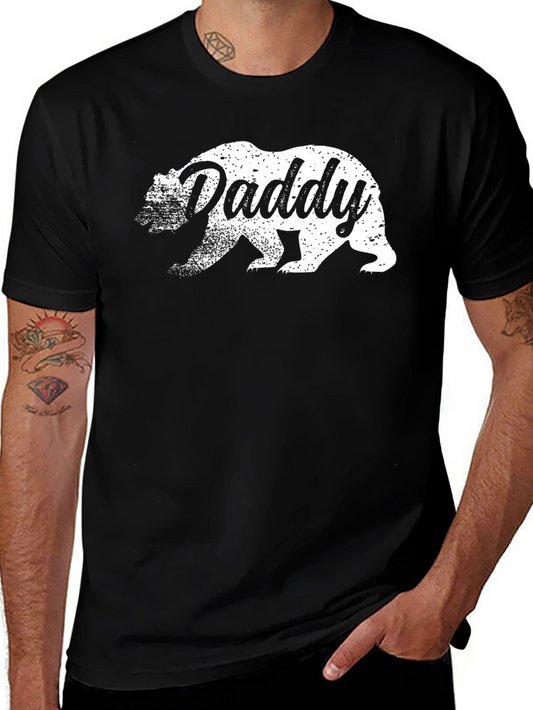 Daddy Bear Graphic T-Shirt - Black Cotton Tee