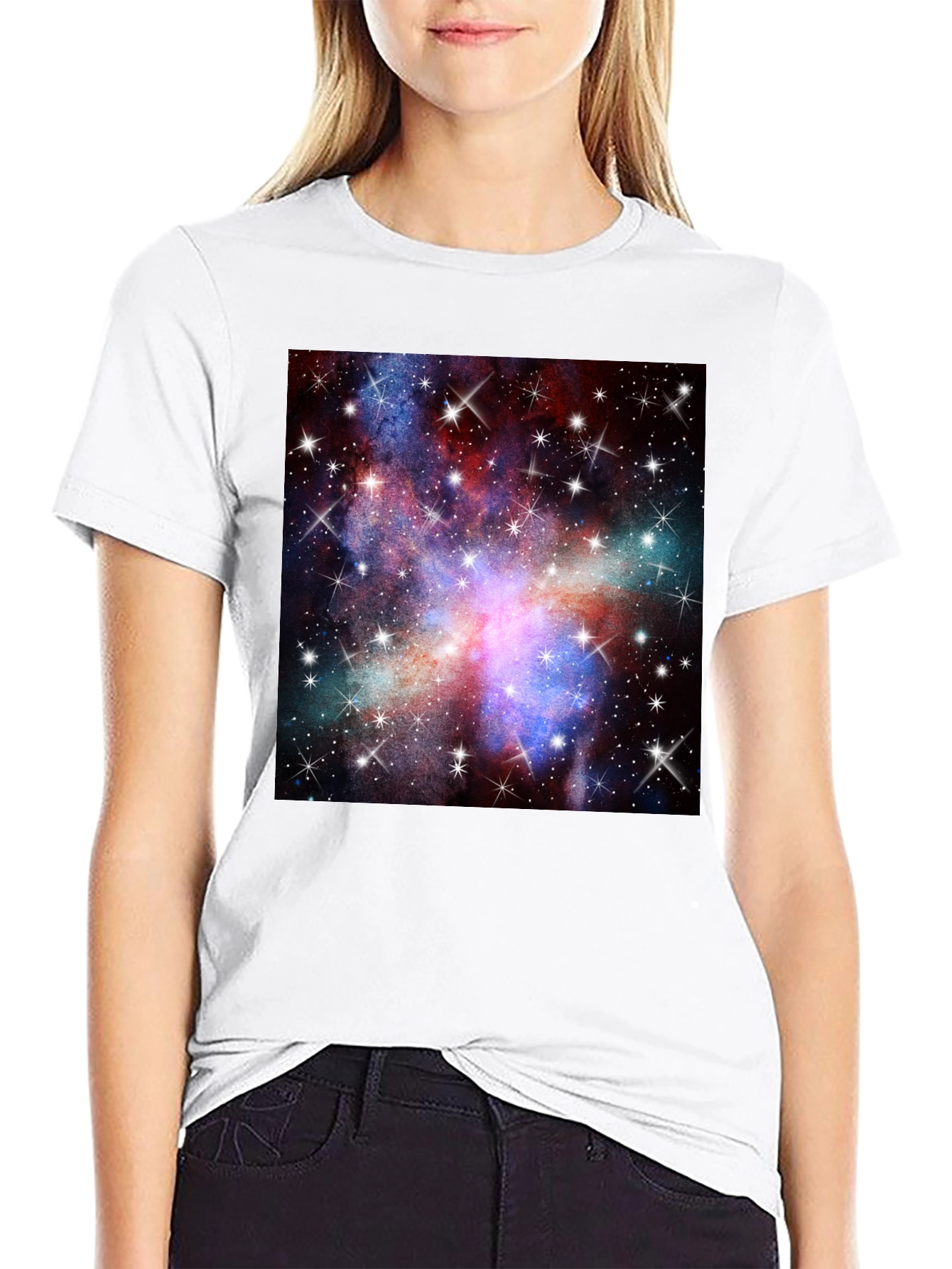 Galaxy Print Black T-Shirt