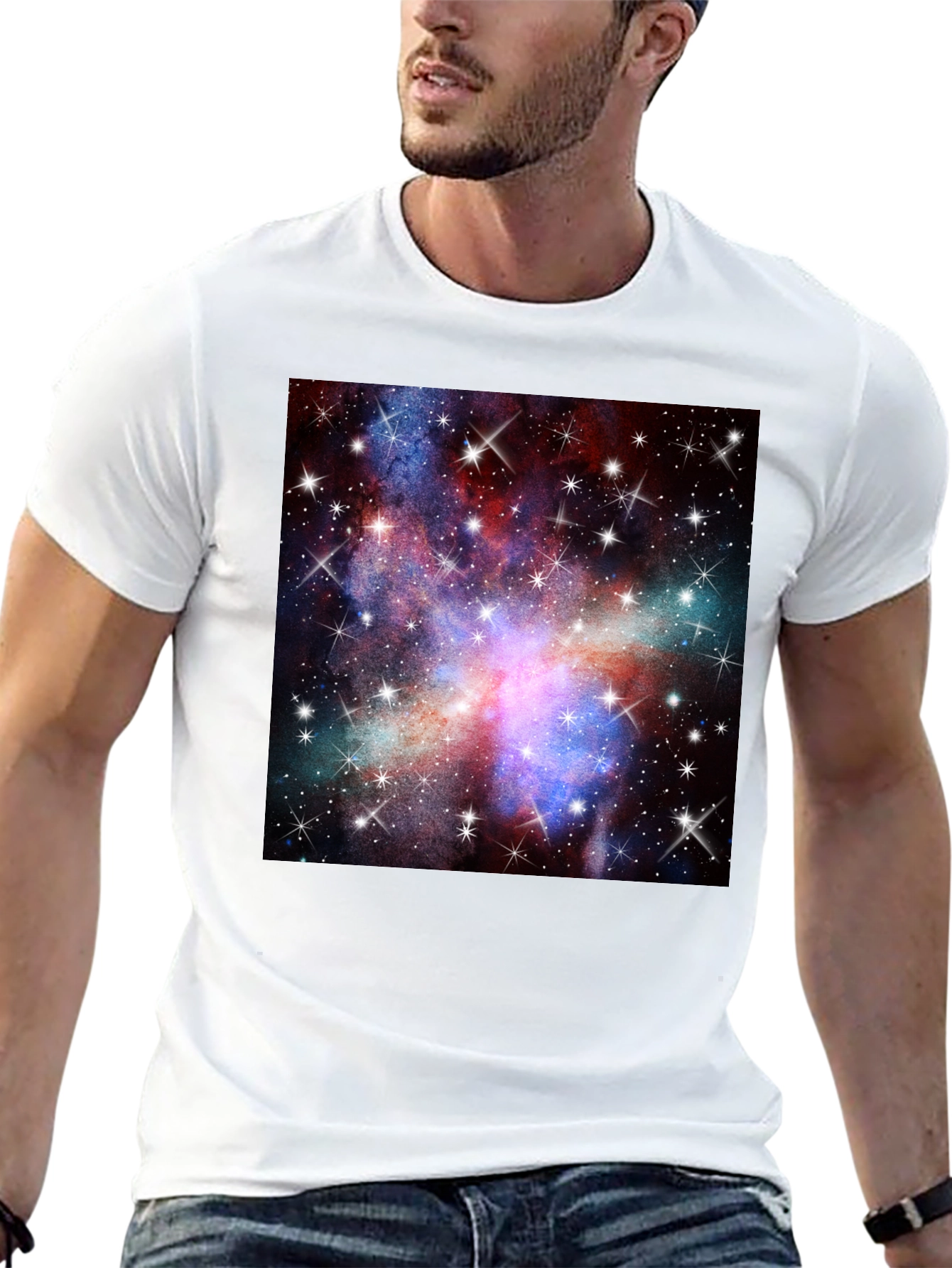 Galaxy Print Black T-Shirt