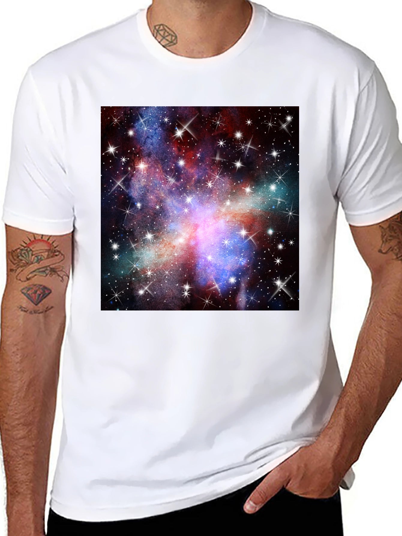 Galaxy Print Black T-Shirt