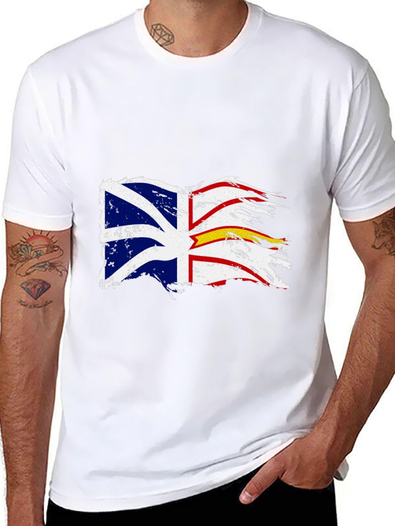 Tattered Newfoundland Flag Graphic T-Shirt