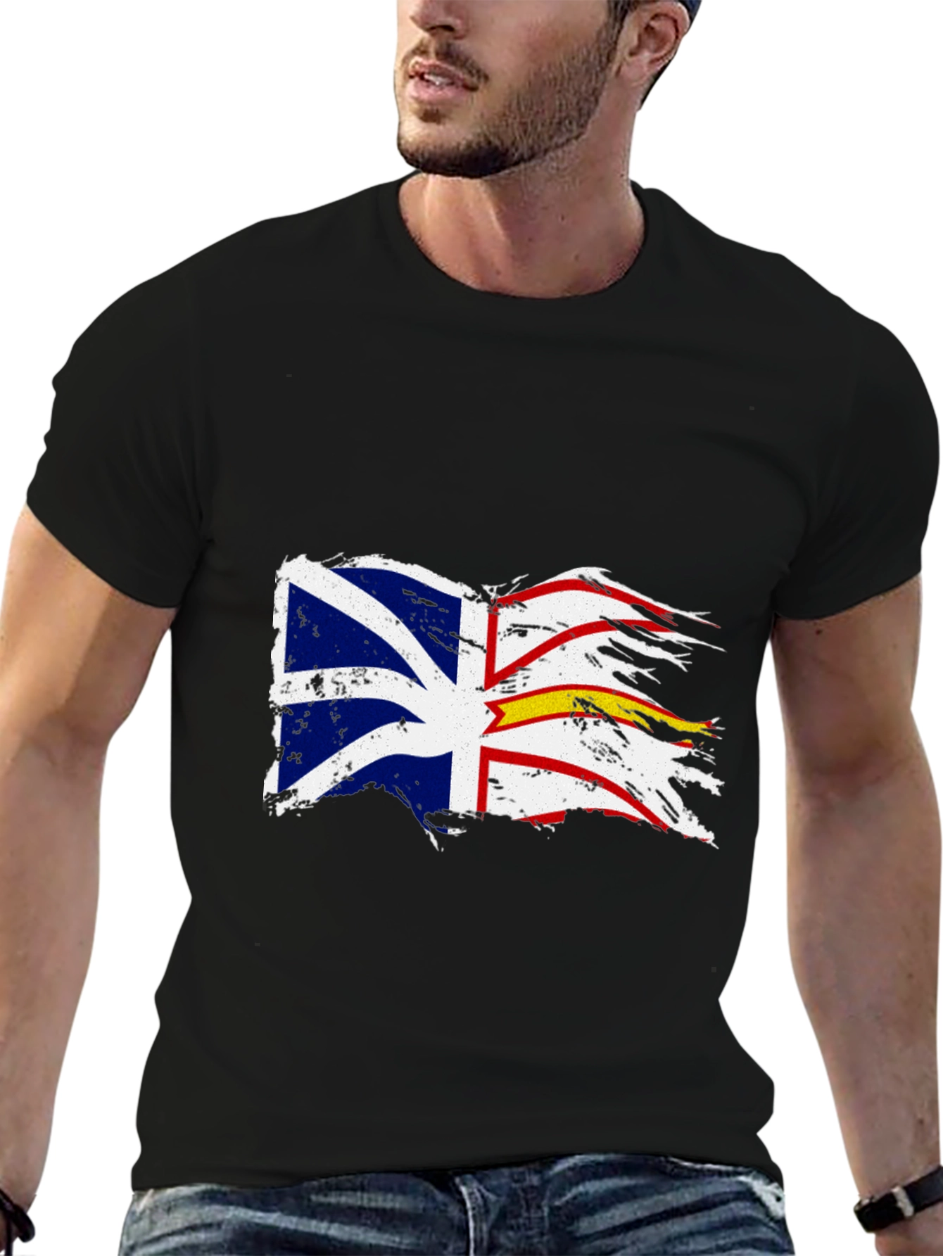 Tattered Newfoundland Flag Graphic T-Shirt