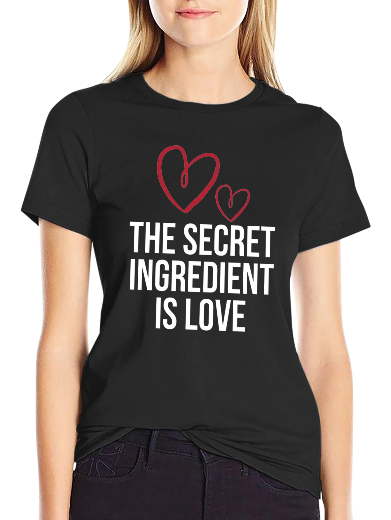 Secret Ingredient Love T-Shirt - Black Crew Neck Tee