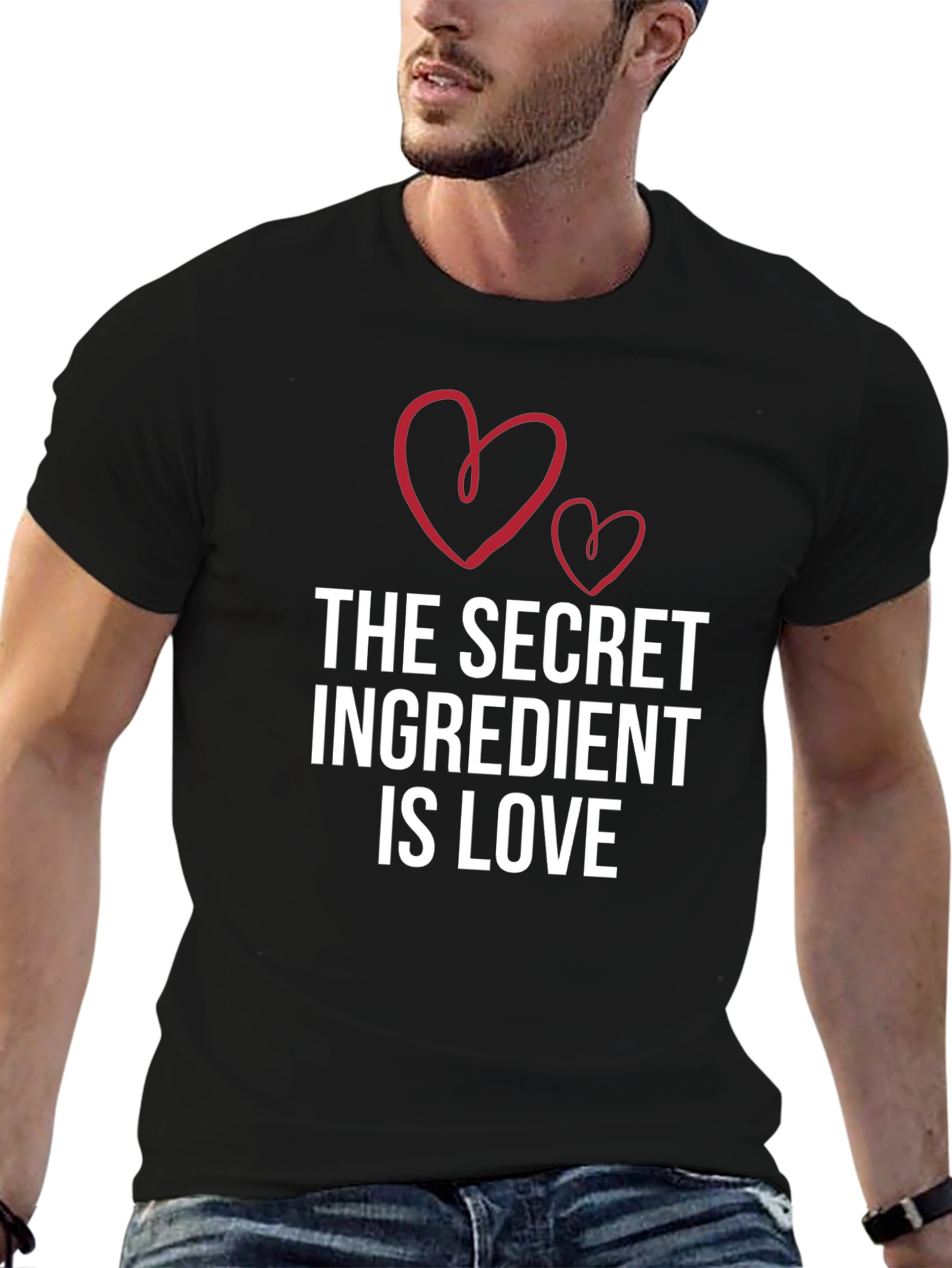 Secret Ingredient Love T-Shirt - Black Crew Neck Tee