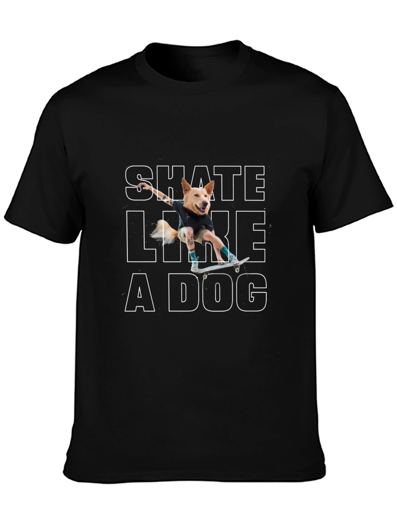 Skate Like a Dog Graphic Tee - Black