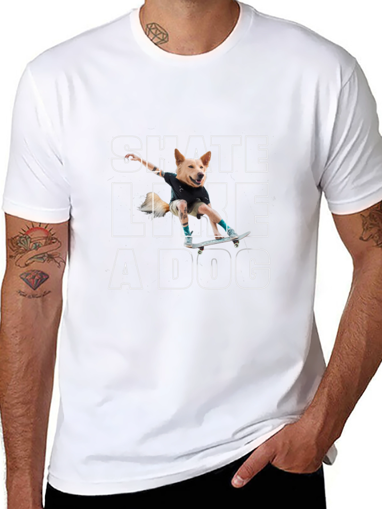 Skate Like a Dog Graphic Tee - Black
