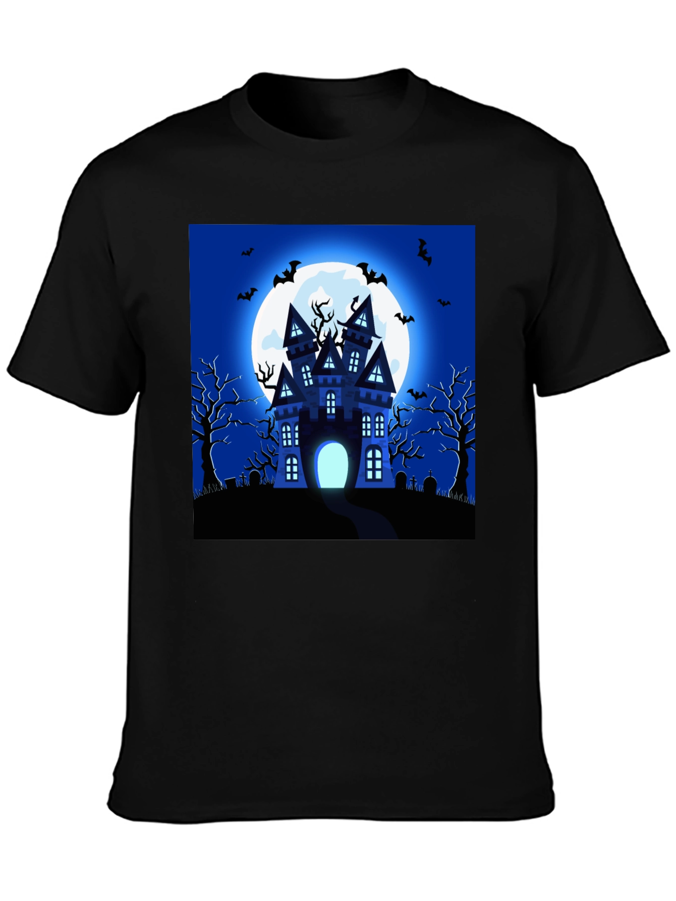 Halloween Haunted House Graphic T-Shirt