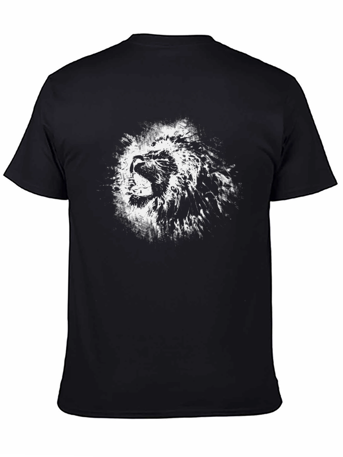 Lion Graphic Black T-Shirt - Bold Animal Print Tee