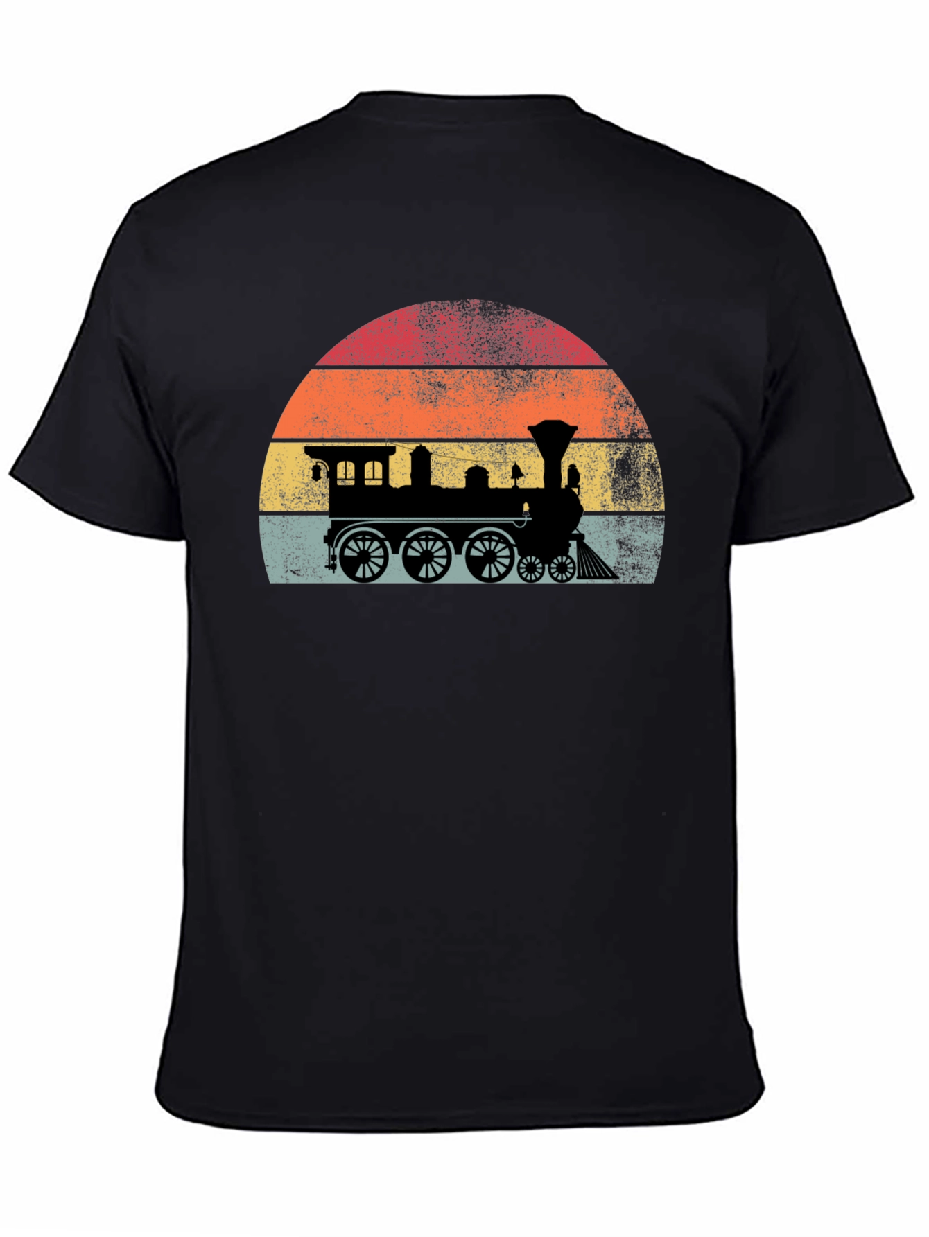 Retro Train Sunset Graphic Tee - Classic Style