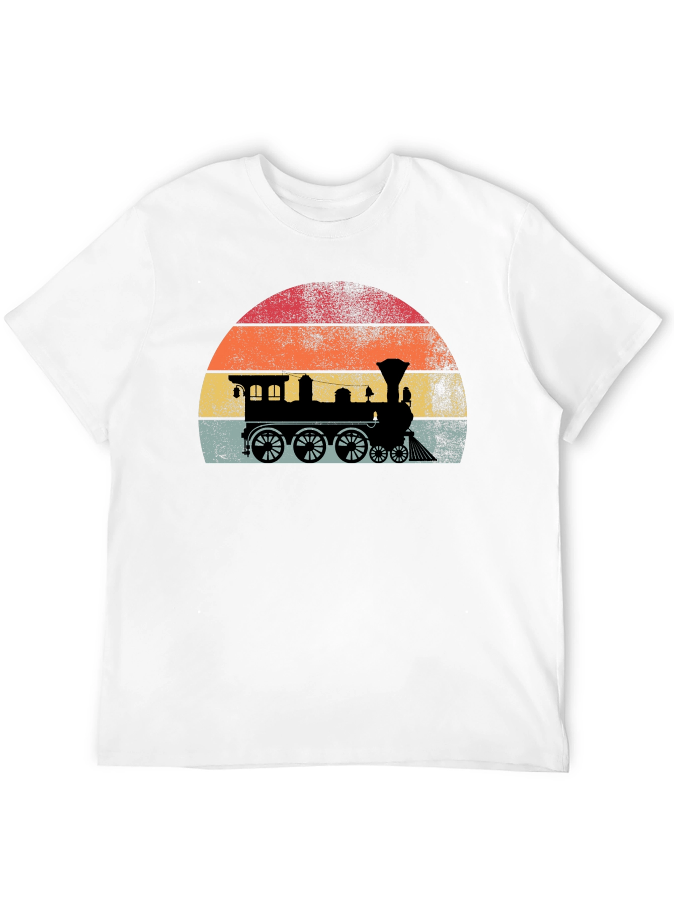 Retro Train Sunset Graphic Tee - Classic Style