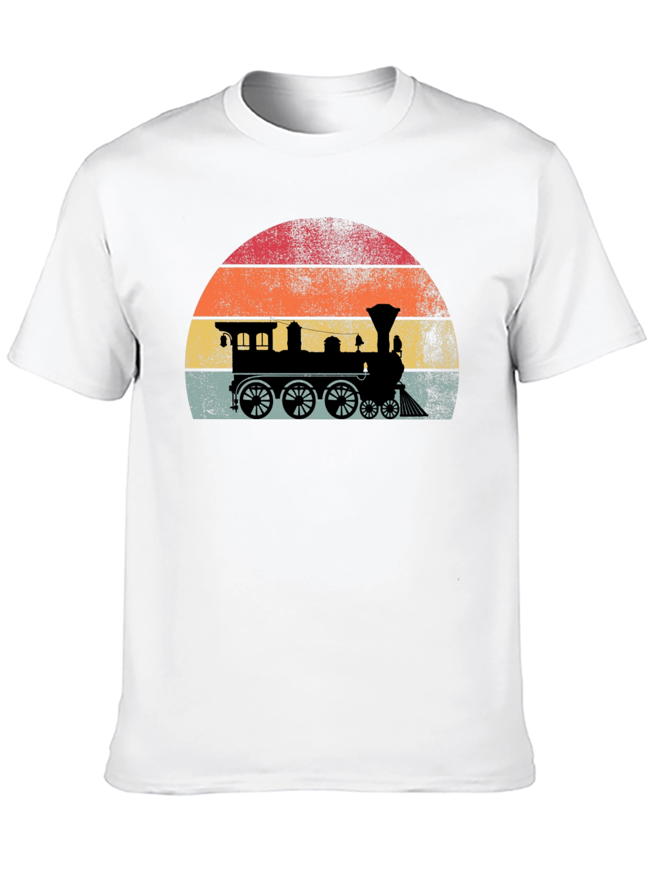 Retro Train Sunset Graphic Tee - Classic Style