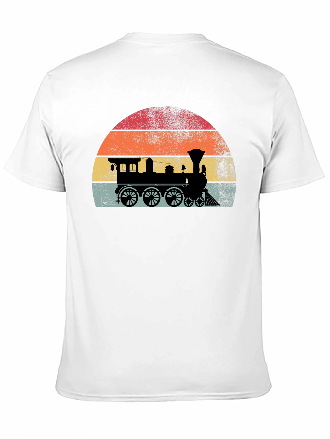 Retro Train Sunset Graphic Tee - Classic Style