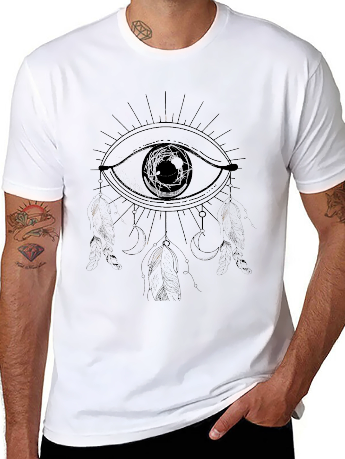 Mystic Eye Graphic Tee - Black Cotton T-Shirt