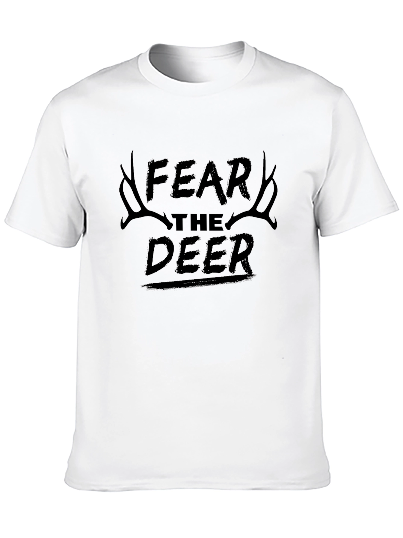 Fear The Deer Black Graphic T-Shirt